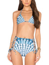 Blue Two-Pieces Halterneck Bikini Swimwear