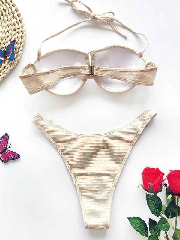 Floral-Print Underwired Split Bikini Swimsuit