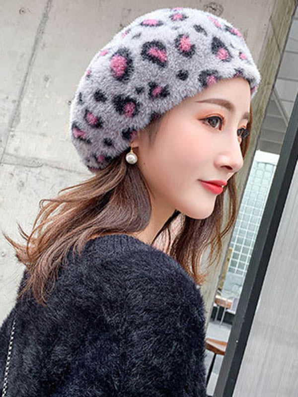 Stylish Leopard Beret Hat