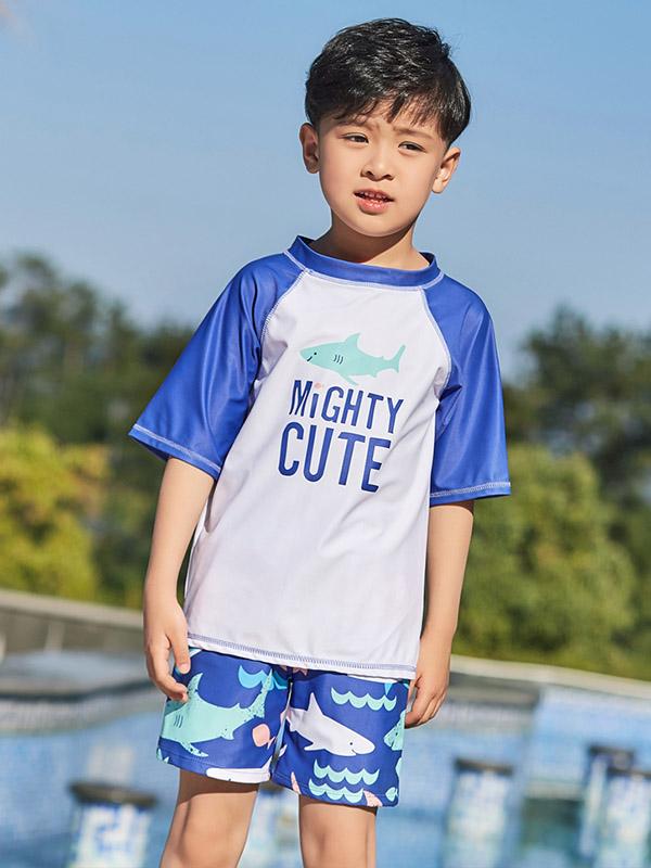 AONIHUA Two Pieces Short Sleeves Boy Swimwear