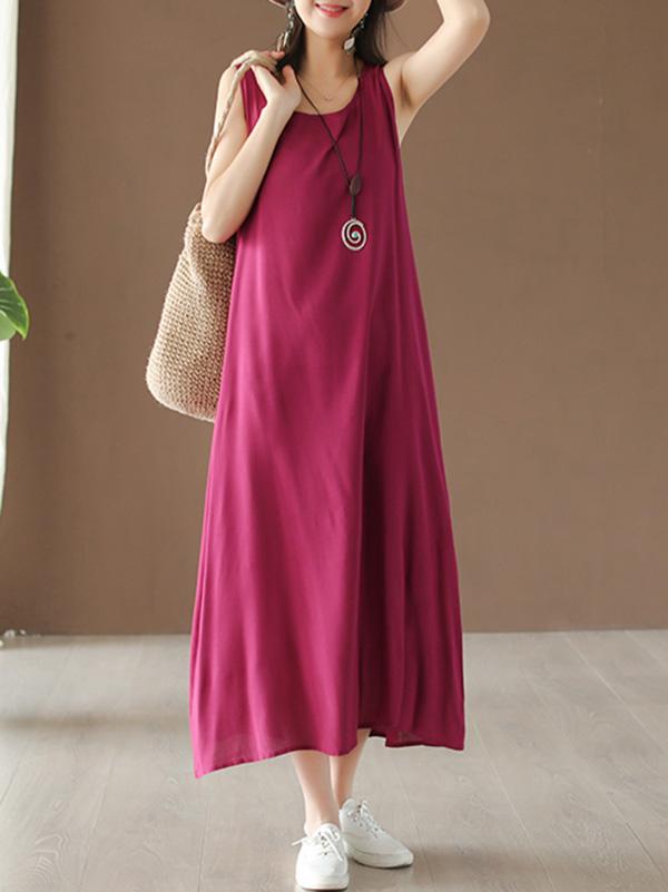 Loose Sleeveless Soft Long Dress