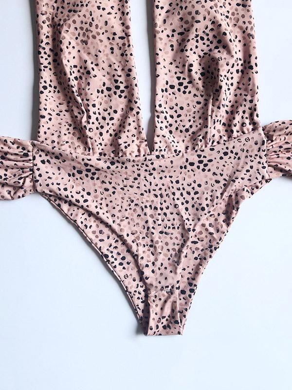 Polka-Dot Bandage One-Piece Swimwear