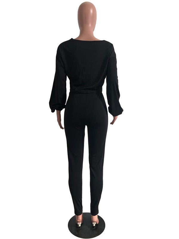 Loose Long Sleeves Hollow Sweatshirt&Pants Suits