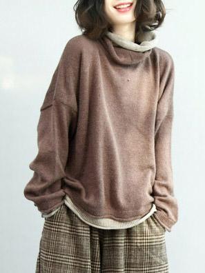 Loose Batwing Sleeves Knitting Sweater