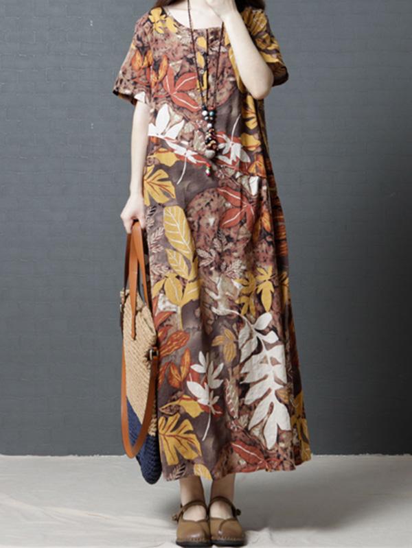 Loose  Oversize Printed Maxi Dress