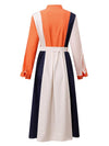 2019 Spring New Contrasting Colour Dress with Belt