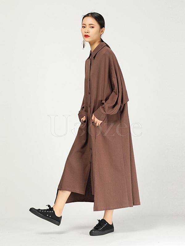 New Casual Pure Color Long Shirt Cover-up