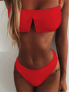 Bandeau Plain Bikinis Swimwear