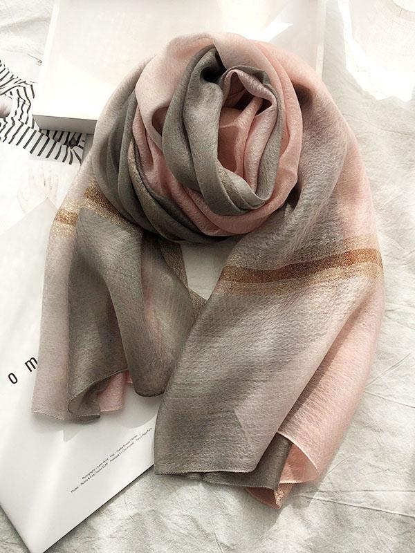 Silk Fashion Split-color Soft Scarf