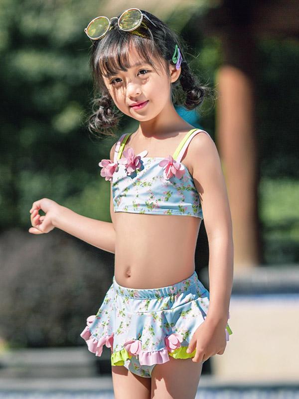 AONIHUA Floral Lovely Girl Two Piece Swimwear