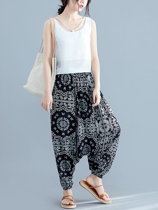 Oversize Printed Harem Pants