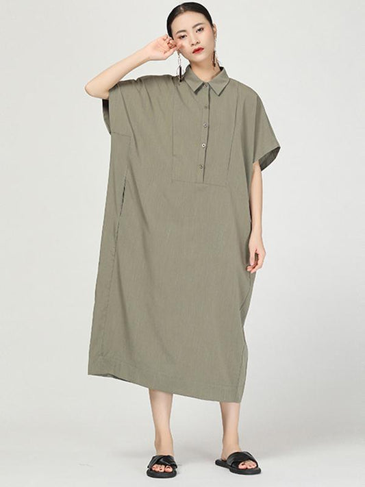 Retro Polo Long Shirt Dress