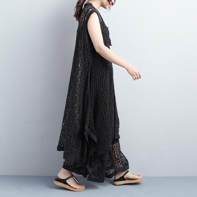 Black Plain Loose Casual Wide Leg Pants