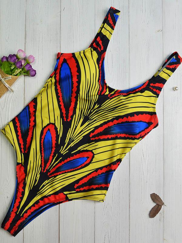 Retro Wide Strap One Piece Swimsuit