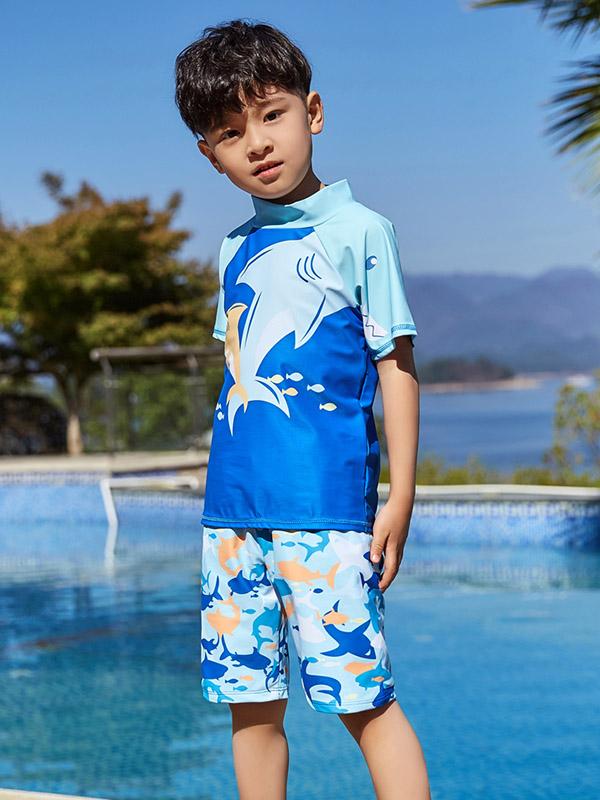 AONIHUA Short Sleeves Two Piece Boy Swimwear