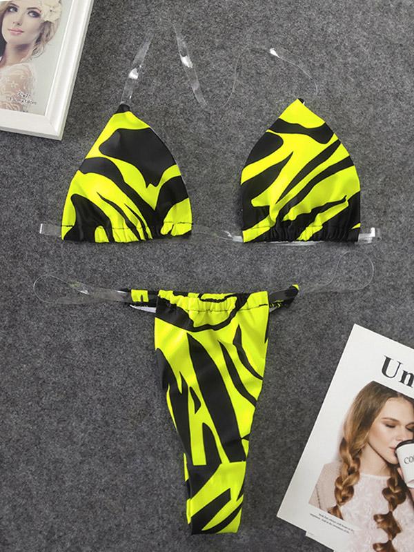 Sexy Triangles Zona Pellucida Split Type Bikini Swimsuit