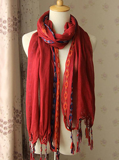 5 Colors Fashion Simple Tasseled Scarf