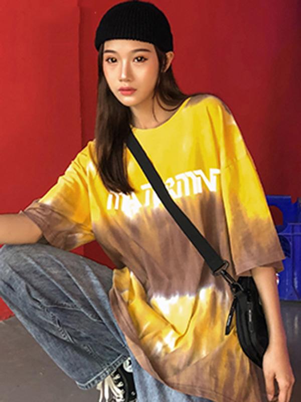 Retro Casual Tie-Dyed T-shirt