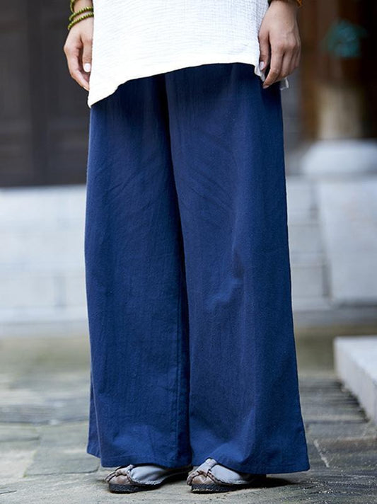 Casual National Style Cotton Pants