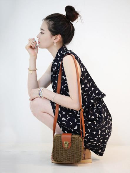 Knitted Bohemia Buckle Crossbody Bag