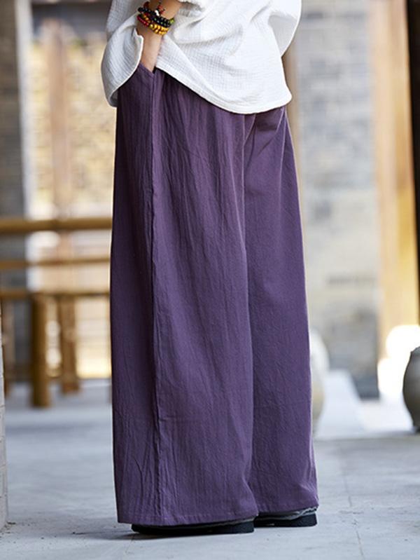 Casual National Style Cotton Pants