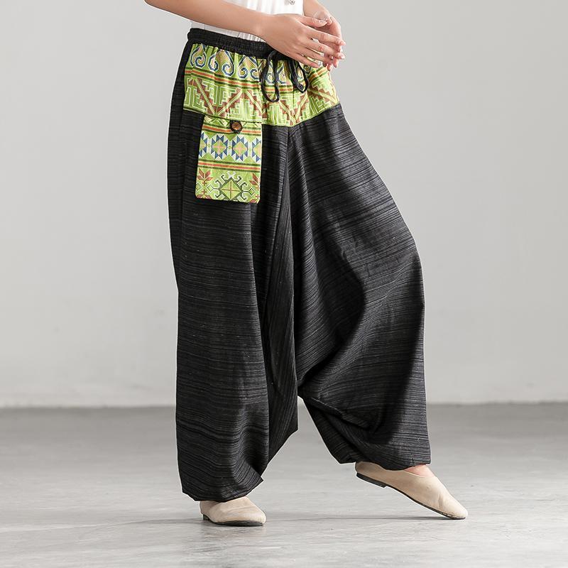 Ethnic Linen Spring Casual Cross-Pants