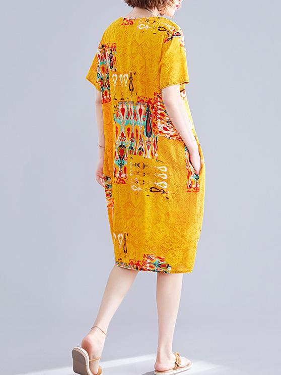 Loose Oversize Printed Dress