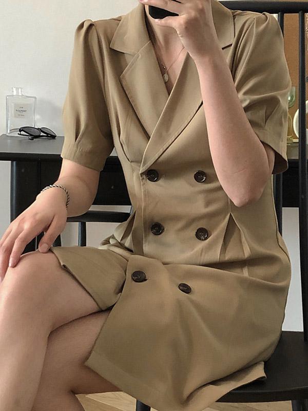 Vintage Fashion V-neck Suit Dress