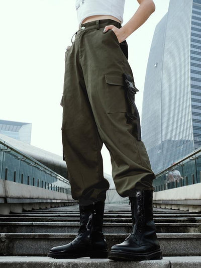 3 Colors High Waist Cargo Pants For Women