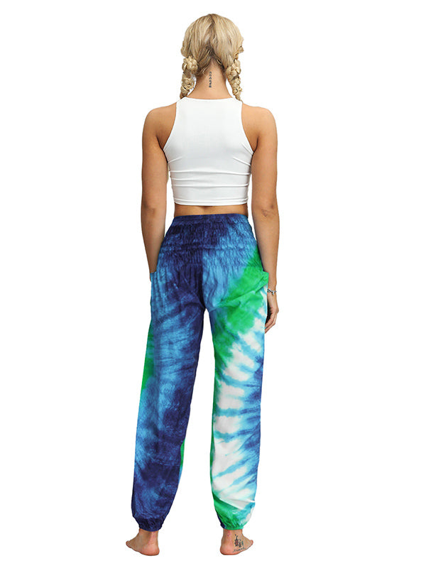 Bohemia Tie-Dyed Elastic Multi-Colored Knickerbockers& Yoga Pants