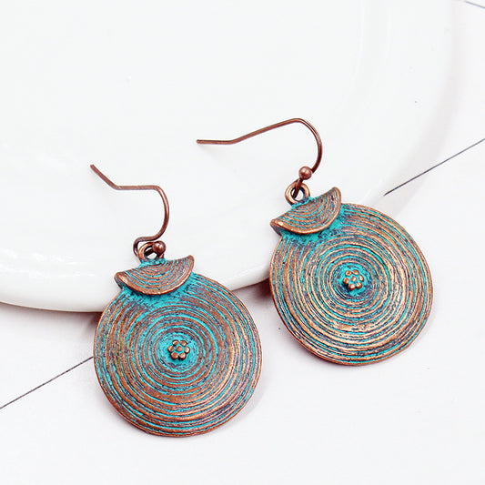 Alloy ear round retro earrings