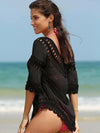 Sexy Hollow Short Sleeves Cover-Ups Swimwear