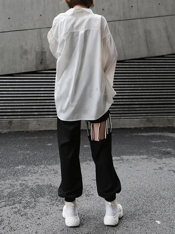 Original Hollow Pearls Casual Pants