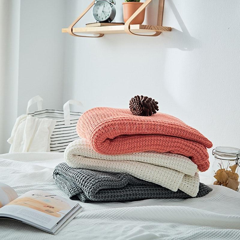 Solid Wool Knit Blankets