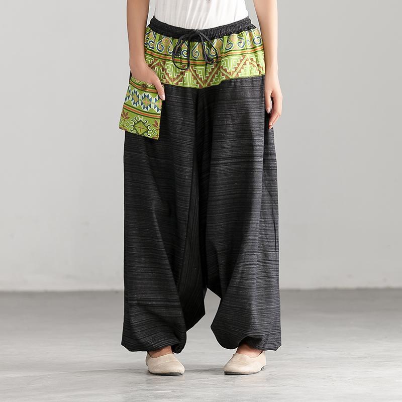 Ethnic Linen Spring Casual Cross-Pants