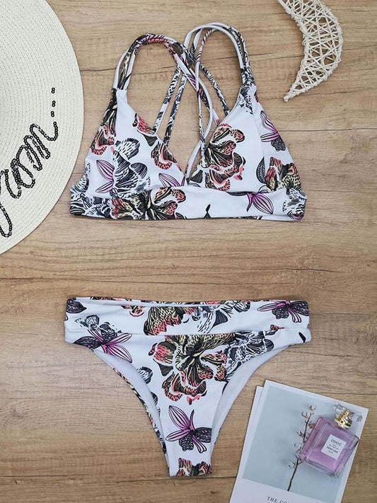 Plant Printed Bikini Swimwear