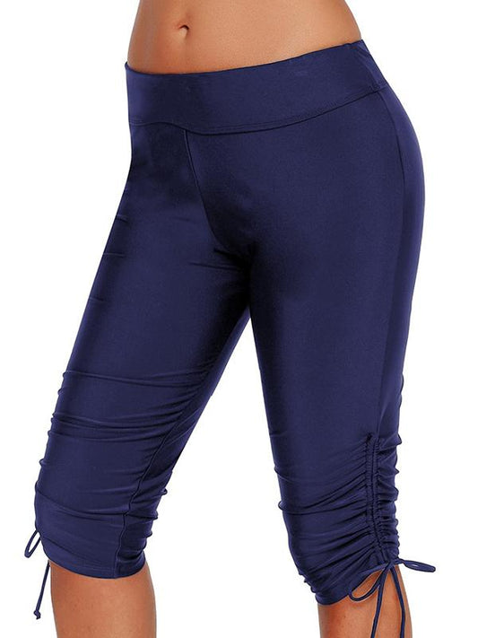 Plus Size Solid Wrap Sports Shorts