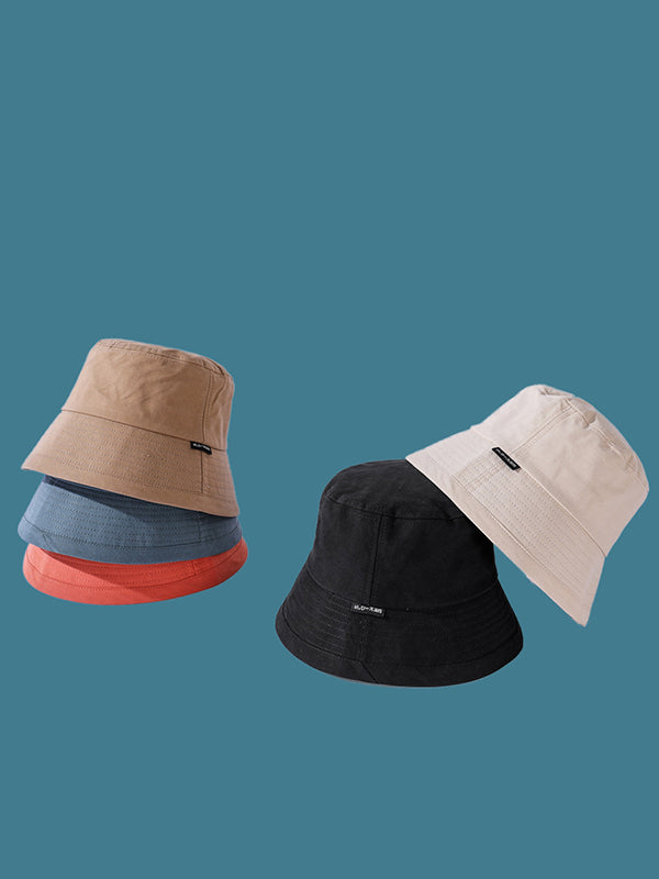 Casual Solid Color Wide Brim Fisherman Hat