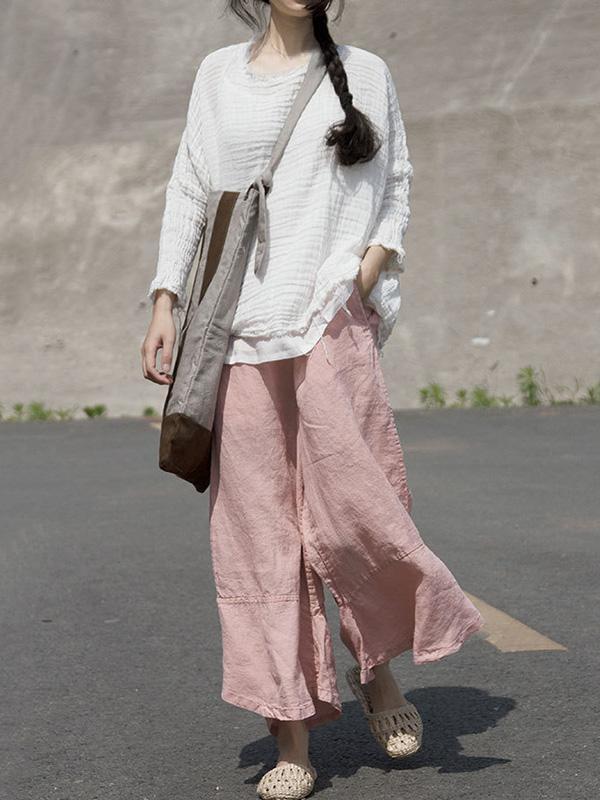 Original Style Woman Long Pants in Light Pink Color