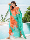 Sunflower Pattern Loose Plus Size Beach Cover-ups