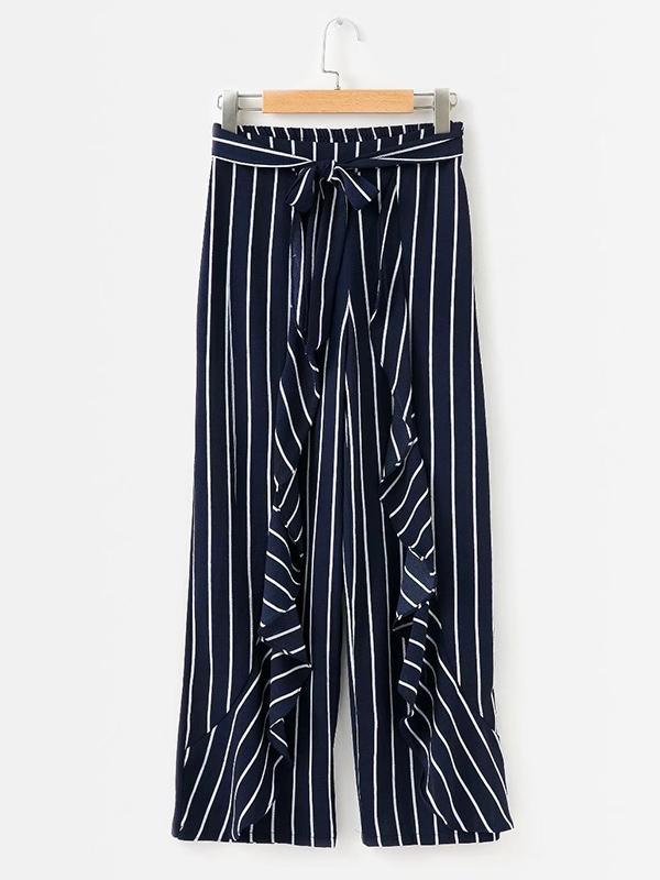 Ruffle High Waist Falbala Wide Leg Pants