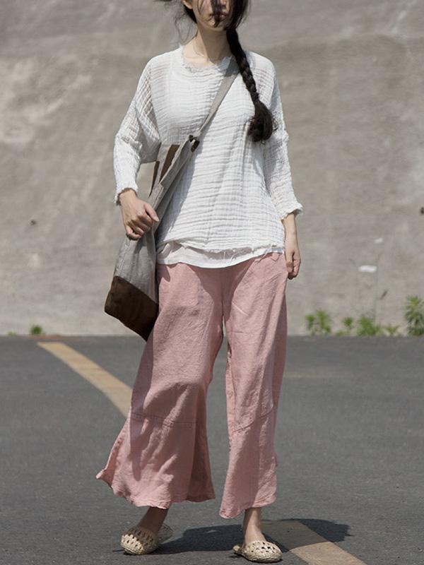 Original Style Woman Long Pants in Light Pink Color