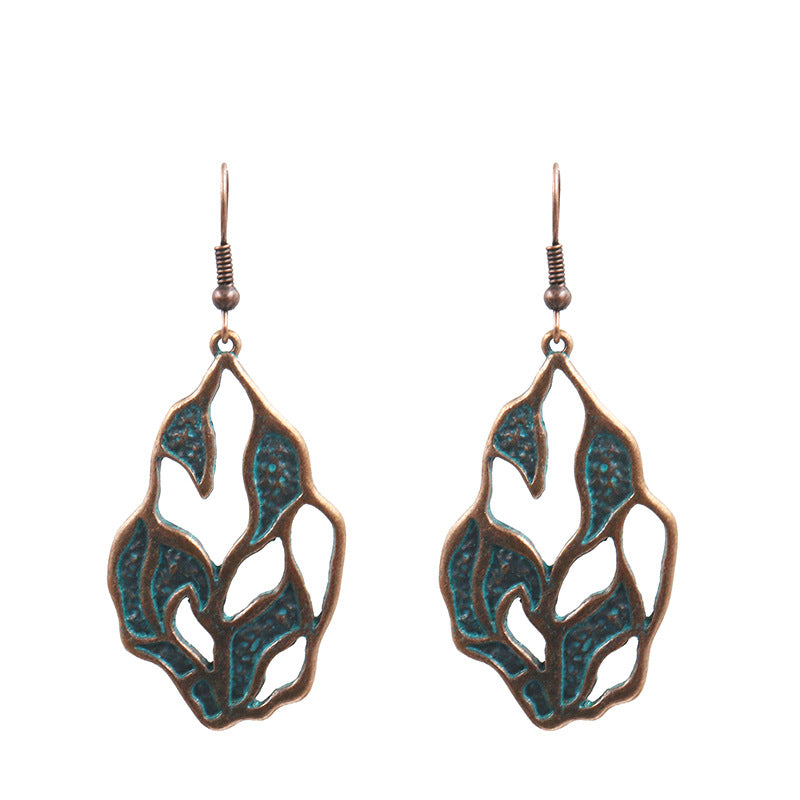 Retro alloy patina earrings