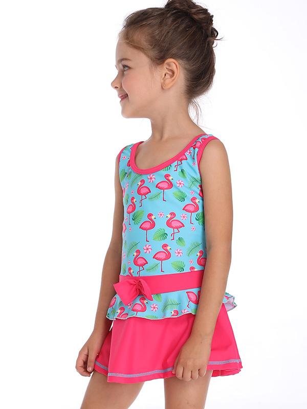 Fashion Flamingo Printed Kids Swimwear