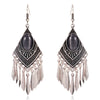 Fashion diamond alloy silver tassel earrings