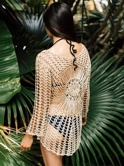 Sexy Hollow Crochet Beach Cover-ups Swimwear