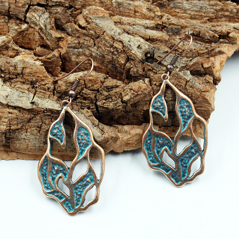 Retro alloy patina earrings