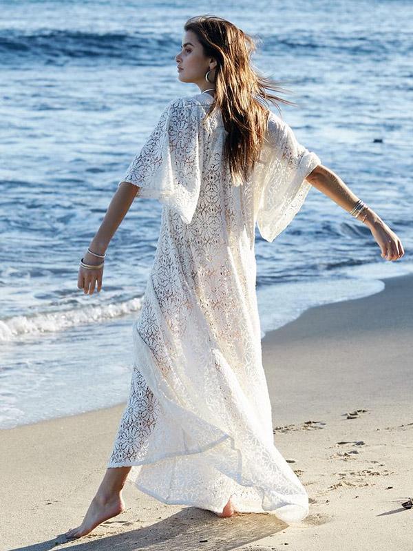 Lace Split-joint H-line Maxi Cover-ups