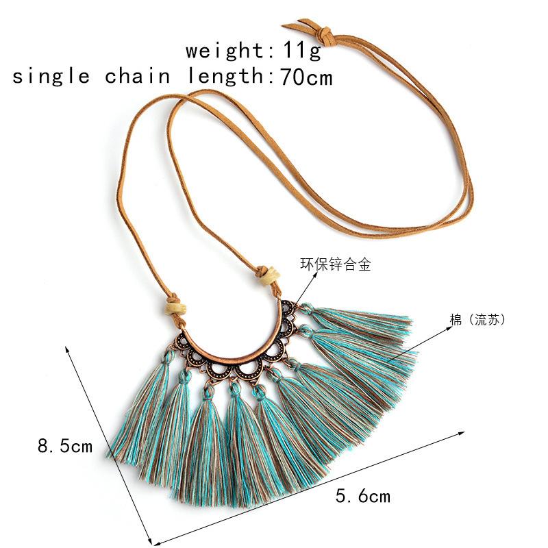 Popular tassel long fashion creative flower vintage necklace