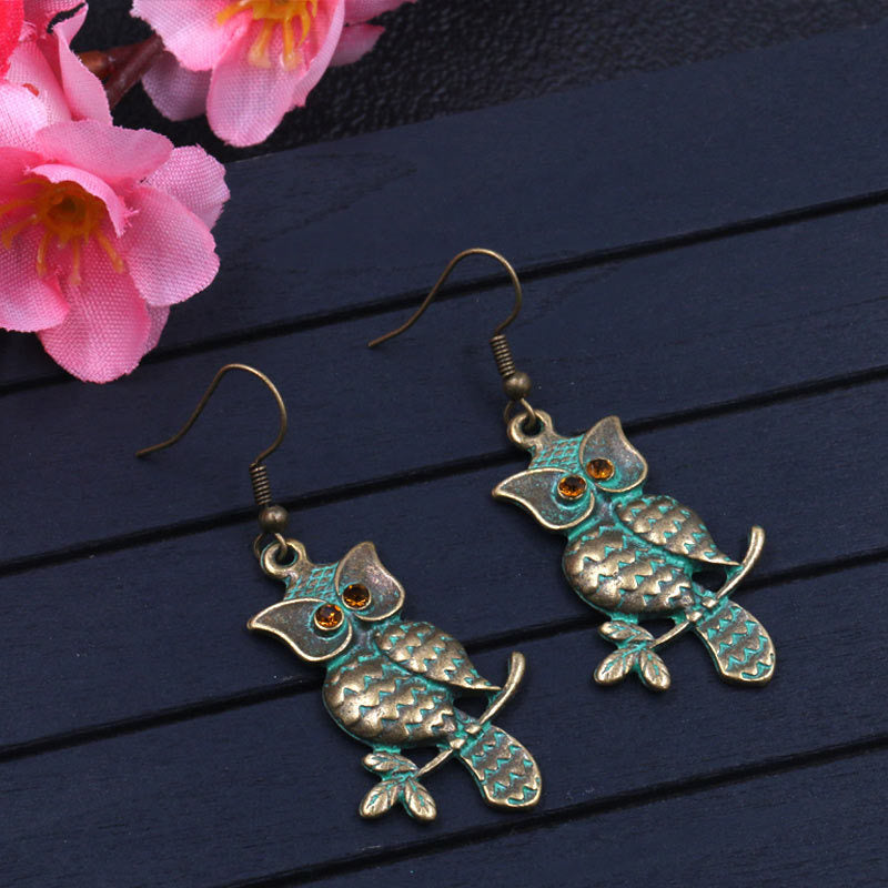 Owl Earrings long retro Earrings